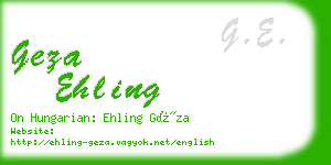 geza ehling business card